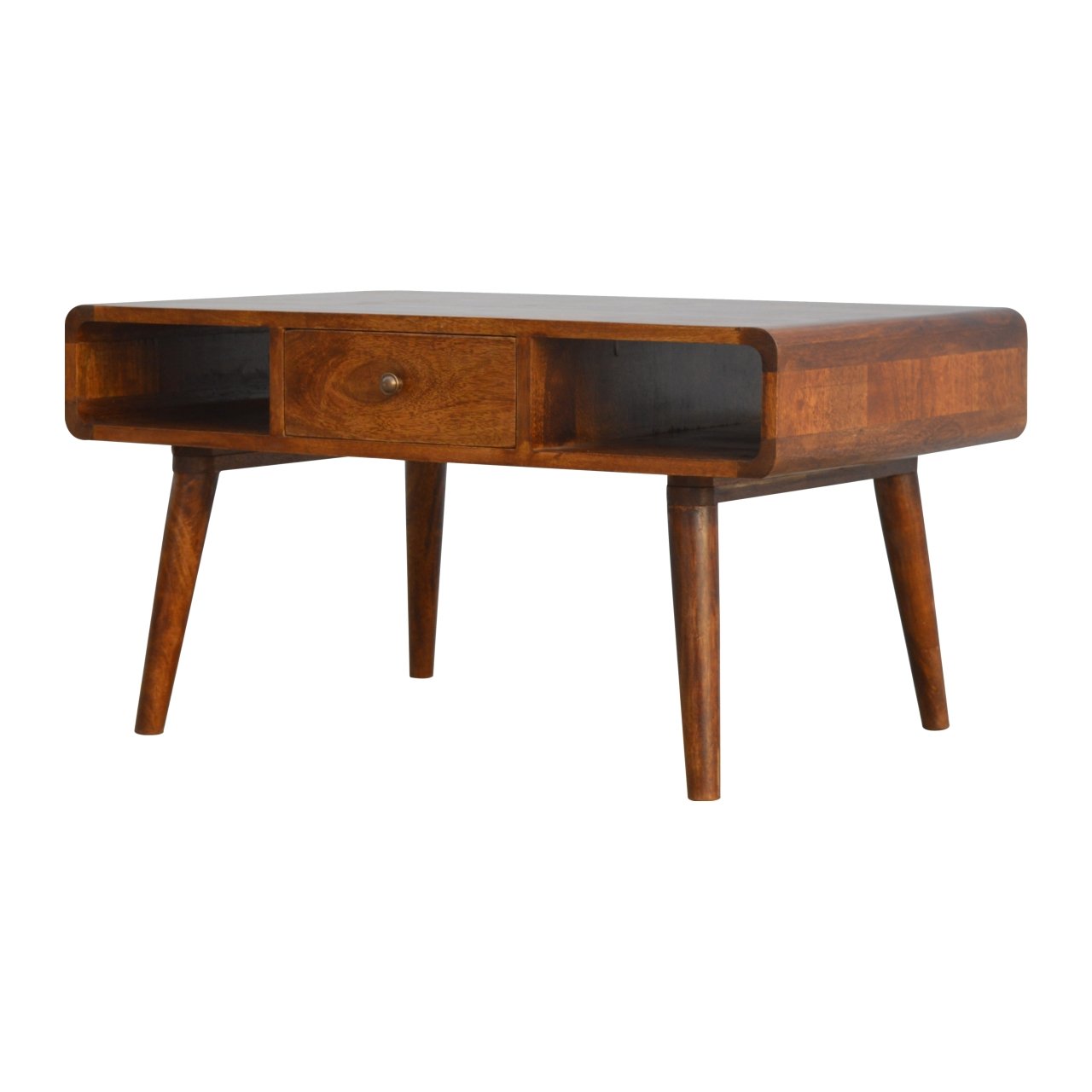 Solid Wood Curved Chestnut Coffee Table