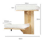 Cat Wall Shelves 2 Platform Steps Rubber Wood For Cat Climbing,white