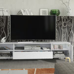 Tide Crest Gold Tv Unit 200cm - Fluted Design | White