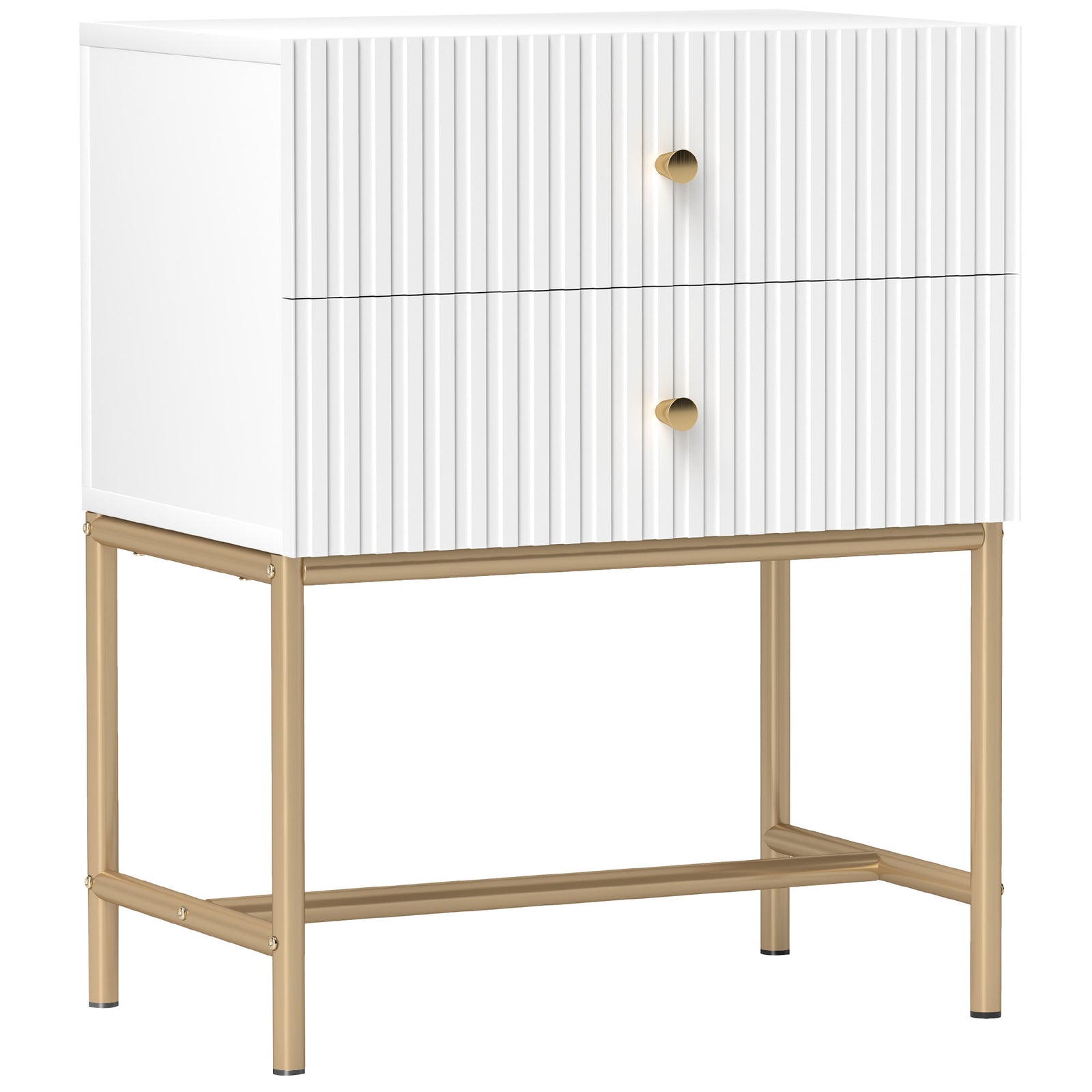 Modern Bedside Table With 2 Drawers For Bedroom