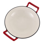 30cm Diameter Diameter Enamelled Cast Iron Stir-fry Pan Wok With Side Handles | Red