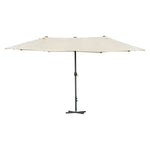 4.6m Double-sided Sun Umbrella W/ Base | Cream
