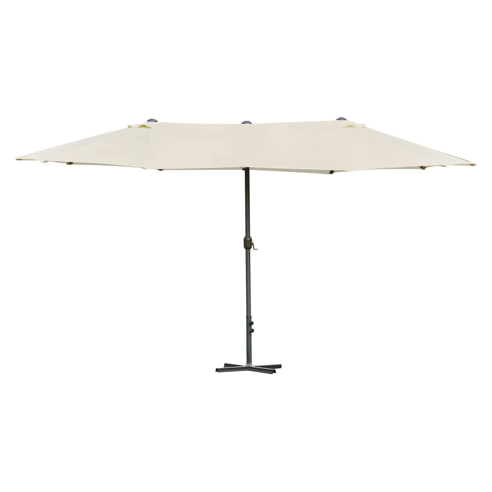 4.6m Double-sided Sun Umbrella W/ Base | Cream