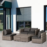 Outdoor Patio Furniture Set Weather Wicker Rattan Sofa Chair | Gray