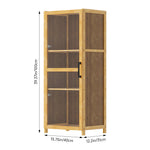 3-tier Narrow Bookcase Storage Cabinet With Acrylic 40cm W Door