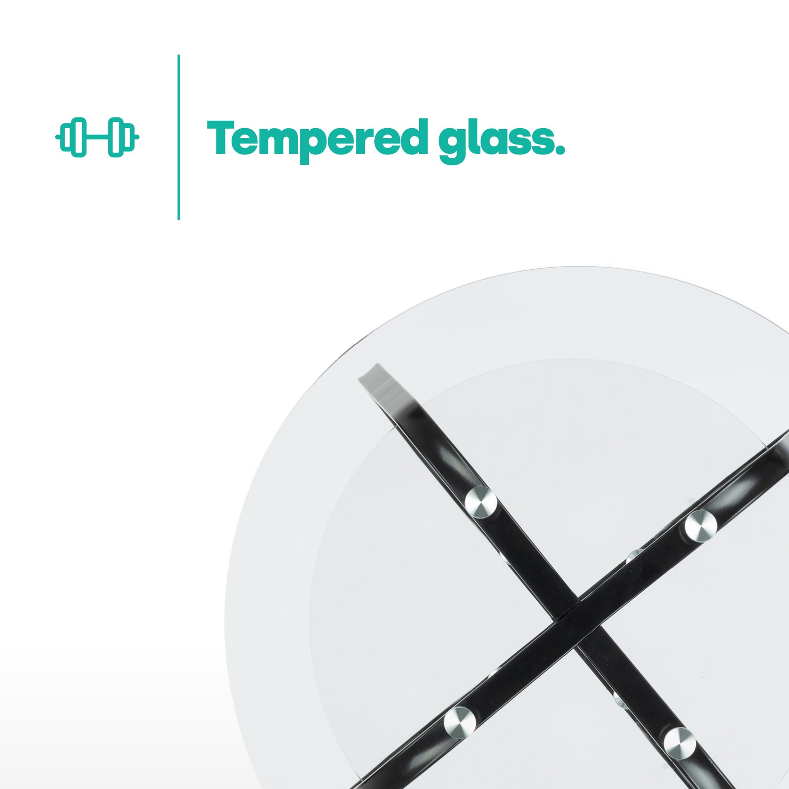 Round Glass Coffee Table - Black