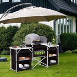 Living and Home Camping Kitchen Stand Unit Storage Portable Outdoor Black