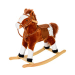 Rocking Horse Toy Plush Wood Pony Riding Rocker Neigh Sound | Brown