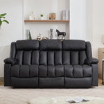 Sheridan 3 Seat Manual Recliner Sofa With Central Console | Black
