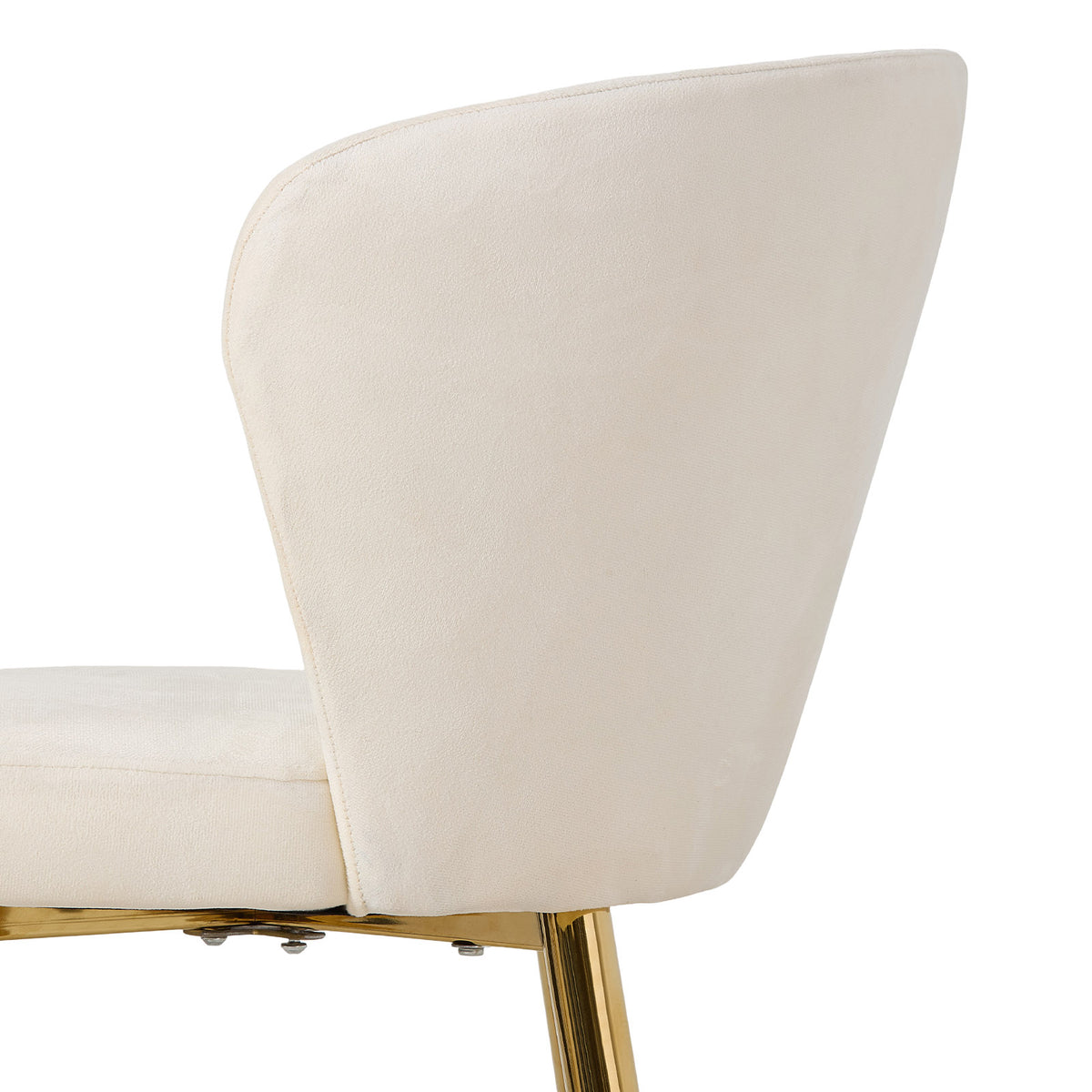 Breeins Set Of 2 Modern Velvet Dining Chairs With Gold Metal Legs