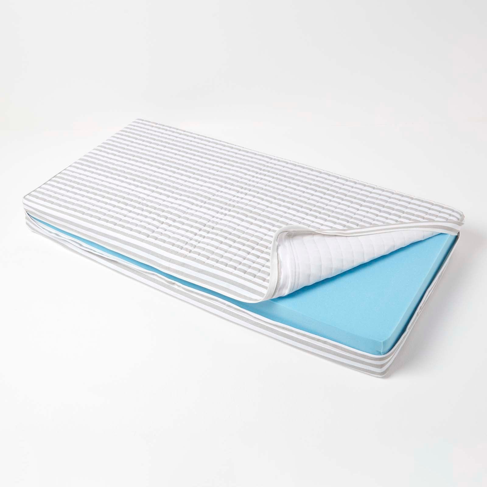 Quilted Cotton 2 Seater Orthopaedic Booster Cushion Cover | 50cm x 100cm | Grey & White
