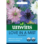 Love-in-a-mist Allsorts Nigella Seeds, Mixed Colours Seeds | 350 Seeds