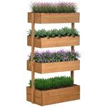 4-tier Raised Garden Bed Vertical Planter Orange