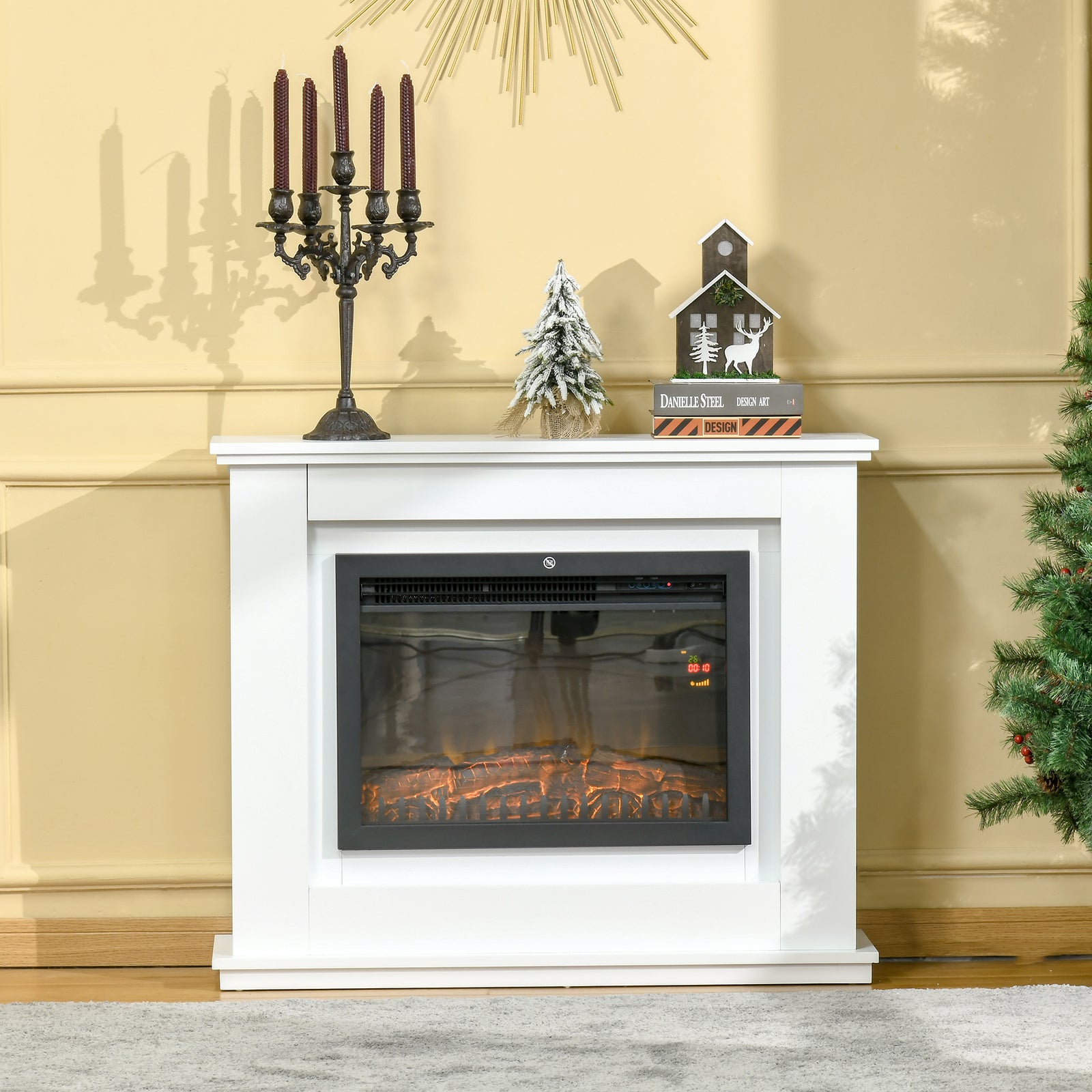 1/2kw Electric Fireplace Suite With Remote Control Timer