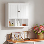 HOMCOM Bathroom Wall Cabinet, Medicine Cabinet With Open Compartments, Shelf
