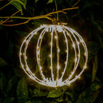 20cm Led Wire Sphere 80 Leds Warm White Mains Powered | Set of 1 | White