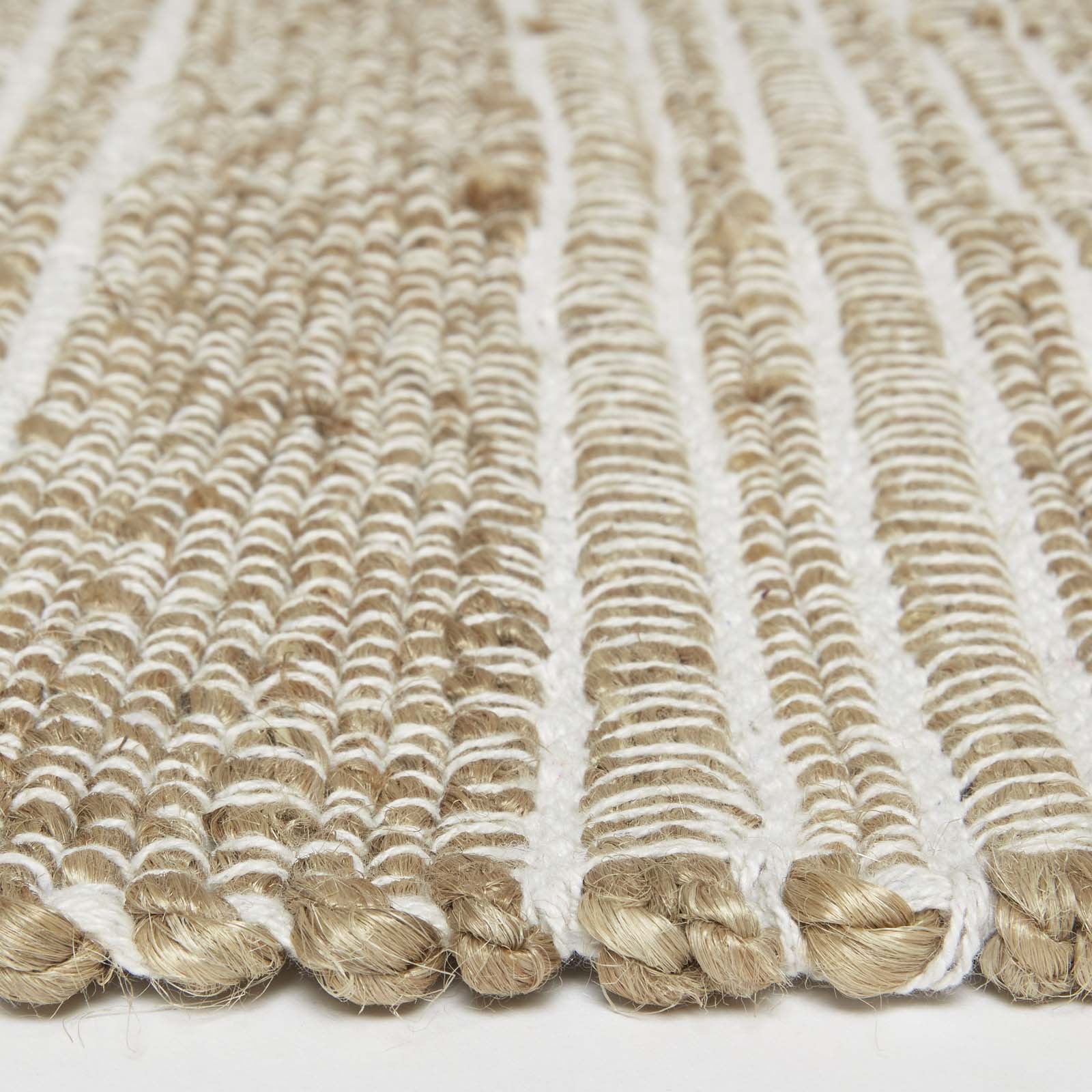 Arlyn Natural Striped Handwoven Jute Rug | 200cm | Natural