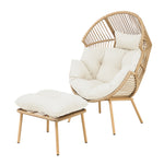 Nestara Standing Egg Chair And Stool | One Size | Cream