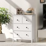 HOMCOM Modern Chest Of Drawers, 4 Drawer Dresser For Bedroom, White
