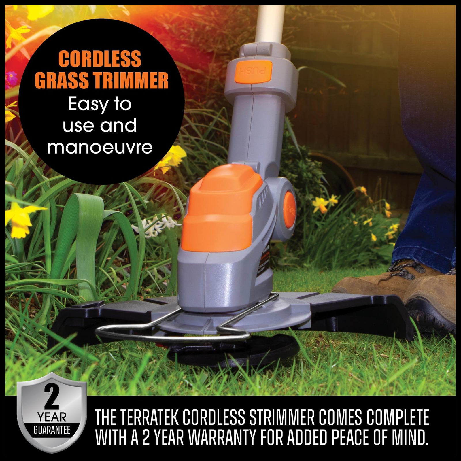 20v Electric Battery Cordless Grass Trimmer Strimmer Garden Edger Cutter