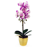 50cm Phalaenopsis Orchid Artificial Purple White Gold Pot