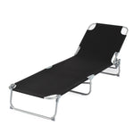 Folding Sun Lounger - Black