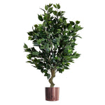 100cm Artificial Ficus Tree Bush Ficus Copper Planter