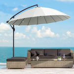 3m Cantilever Shanghai Parasol W/ Crank & Cross Base | White