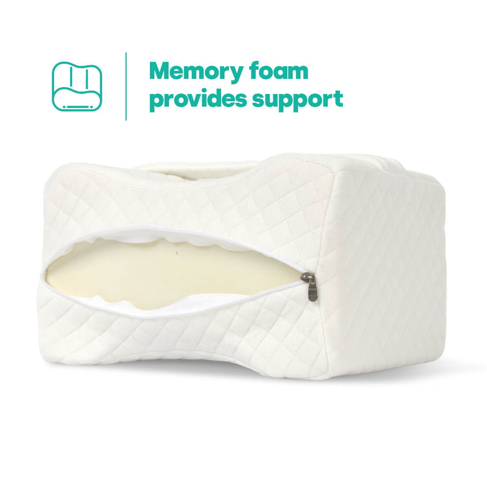 Orthopaedic Leg Pillow With Strap Fleece | One Size | White