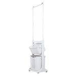 2-tier Plastic Rolling Laundry Baskets With Hanging Rack