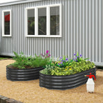 Galvanised Raised Garden Bed Planter Box | Dark Grey