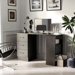 120cm Computer Desk Pc Table Workstation W/ 3 Shelf & Drawer | Jet Black