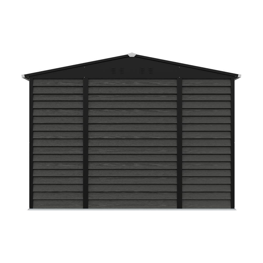 10 X 8ft Metal Storage Shed With Foundation, Double Sliding Doors & Vents, Weatherproof Outdoor Tool Shed For Garden Or Backyard