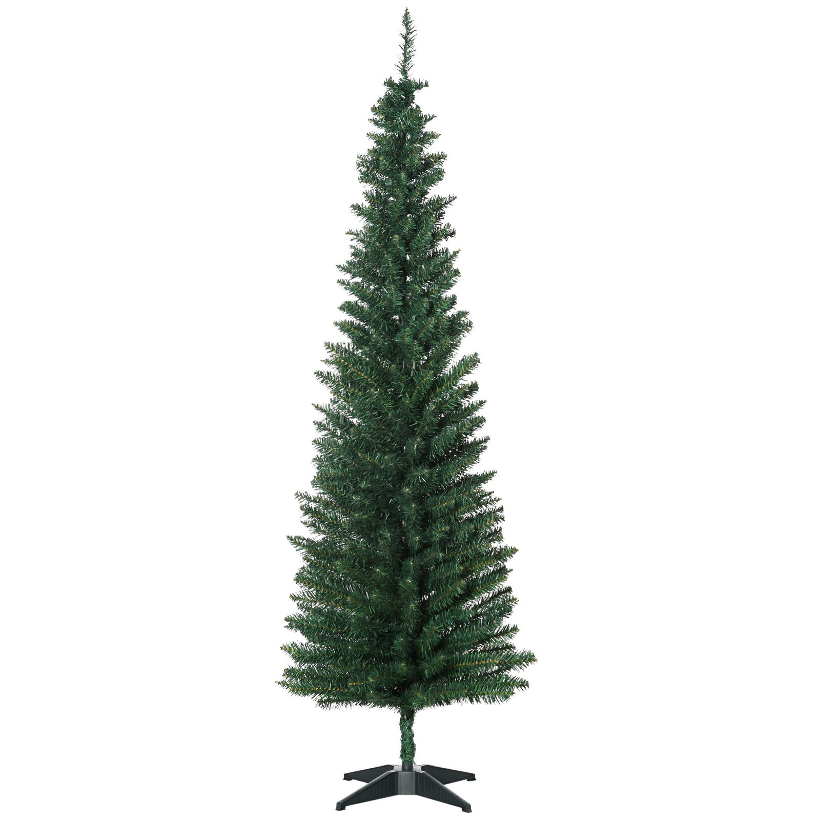 6ft Pencil Artificial Christmas Tree With Solid Stand Tips Green | 6ft | Green