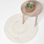 Crochet Braided Round Rug | 90cm | Natural
