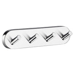 Towel Hooks Wall Mounted Storage Non-rust Brass Core | Quadruple | Polished Chrome