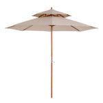 2.7m Double Tier Patio Umbrella Sunshade Parasol | Beige