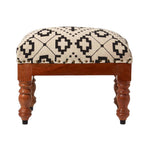 Reva Black Geometric Footstool | 50cm x 30cm