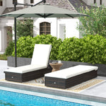 Garden Sun Lounger Rattan Recliner Lounger Chair  Set Of 2