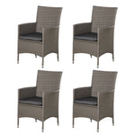Outdoor Rattan Armchair Wicker Dining Chair Set For Garden | Set-of-4