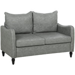 Two-seater Sofa, Modern Small Sofa With Solid Wood Legs | Grey