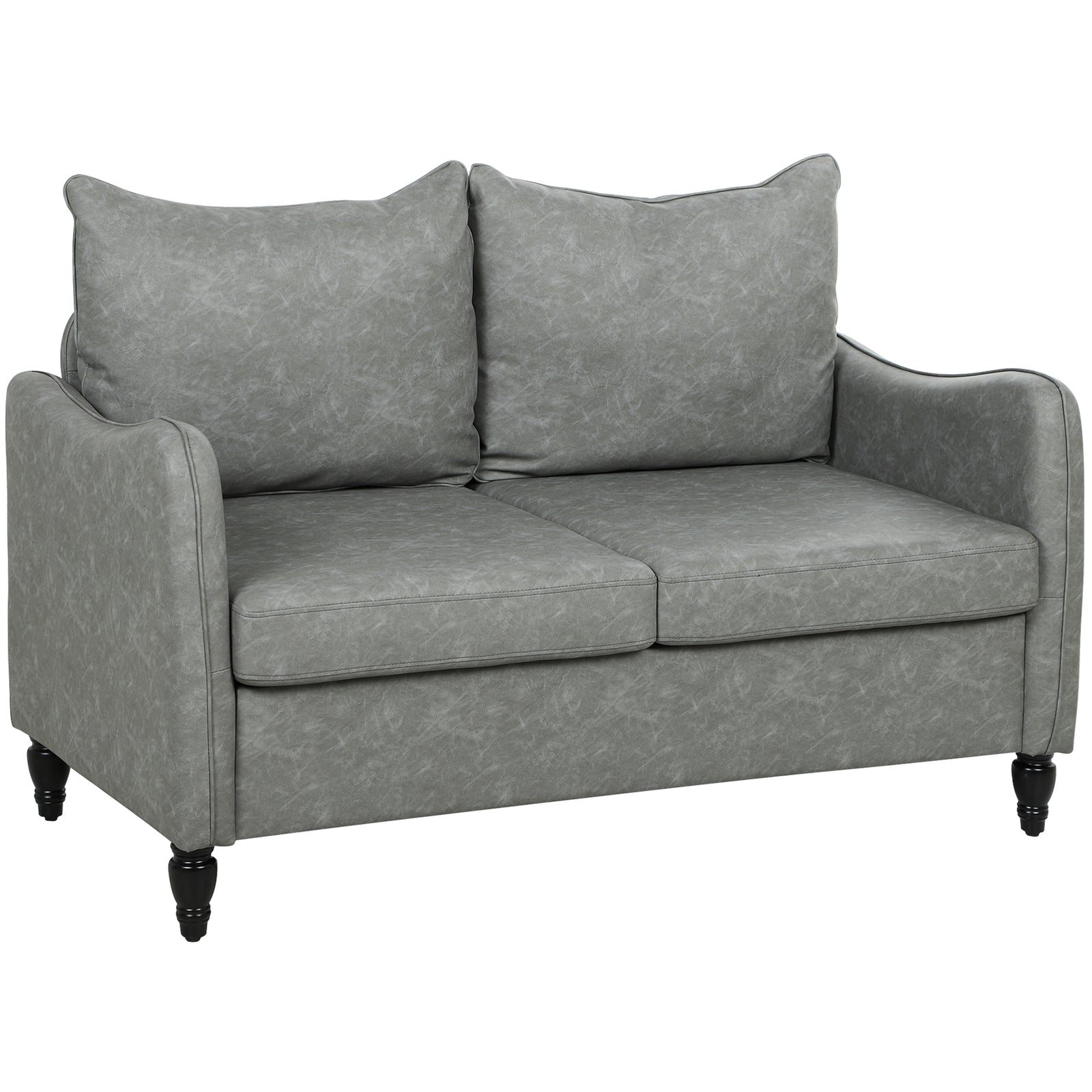 Two-seater Sofa, Modern Small Sofa With Solid Wood Legs | Grey