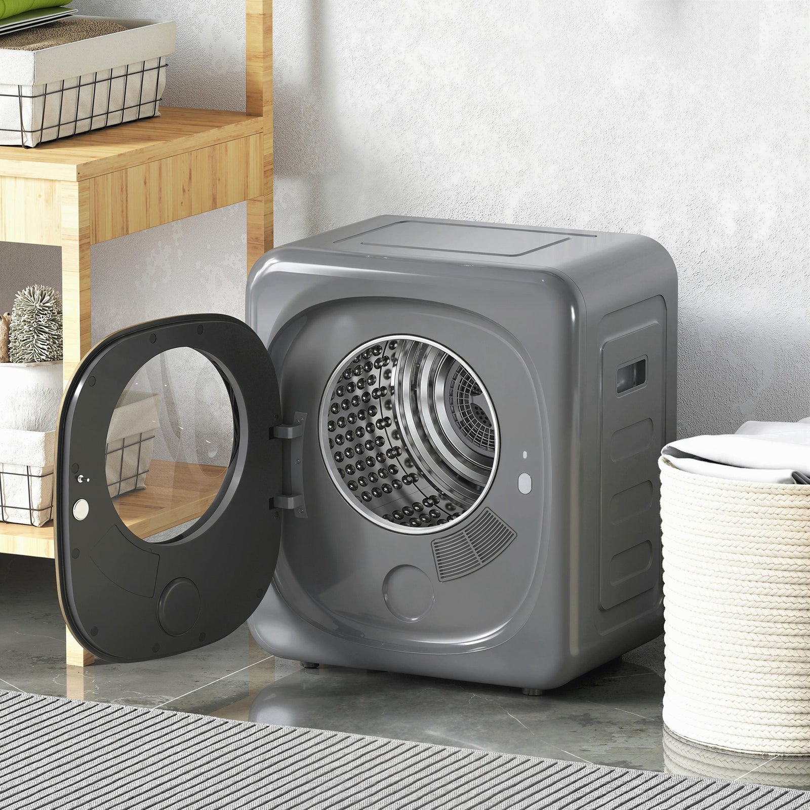 Compact Dryer Machine With 5 Modes, 4kg Small Tumble Dryer | Grey