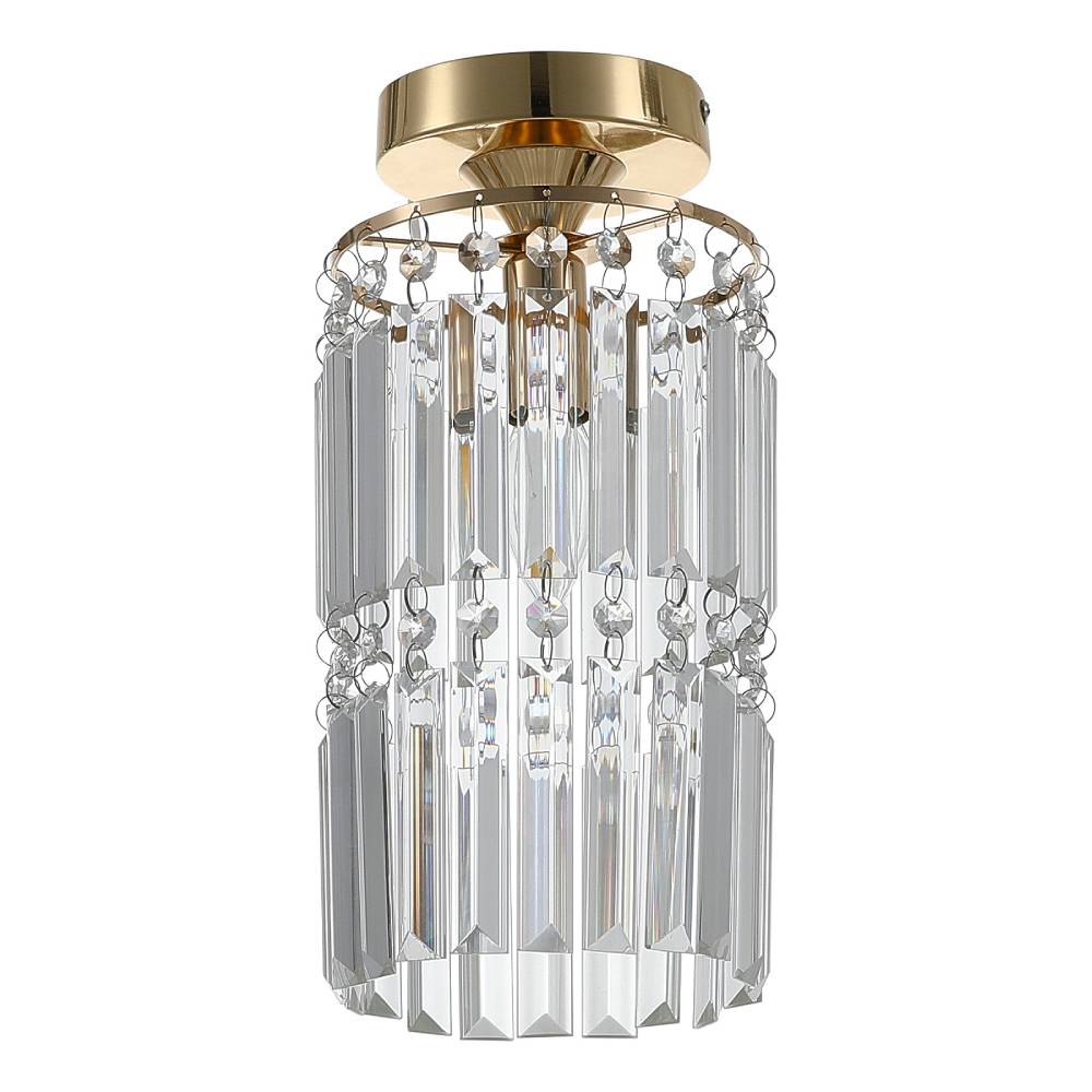 Modern Gold Crystal Ceiling Light 25cm Diameter, 29cm Height, Single Head Round Chandelier