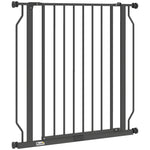 Dog Gate Wide Stair Gate W/ Door Pressure Fit, 75-85w Cm | Black