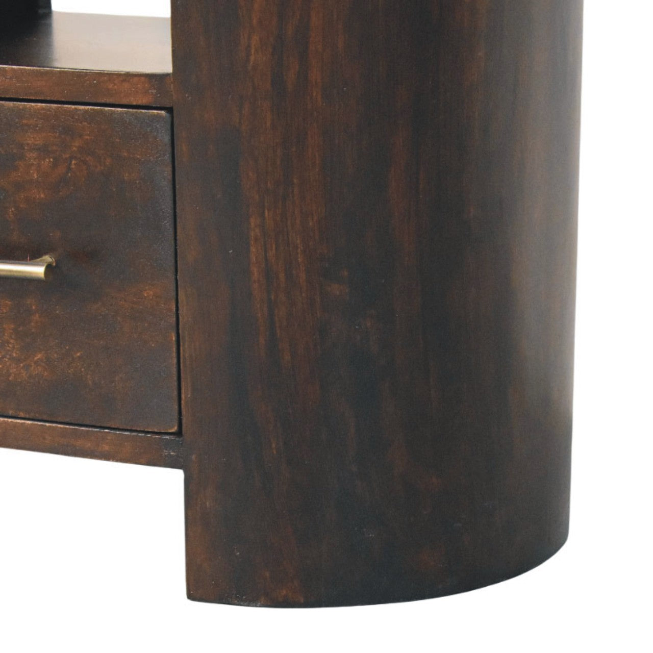 Valencia Bedside Table, 1 Drawer, 2 Open Shelves, Dark Brown | Brown