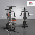 HOMCOM Multi Home Gym Machine With 65kg Weights For Strength Training