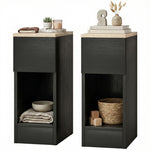 Bedside Tables Set Of 2, Nightstands For Bedroom, Living Room | Black