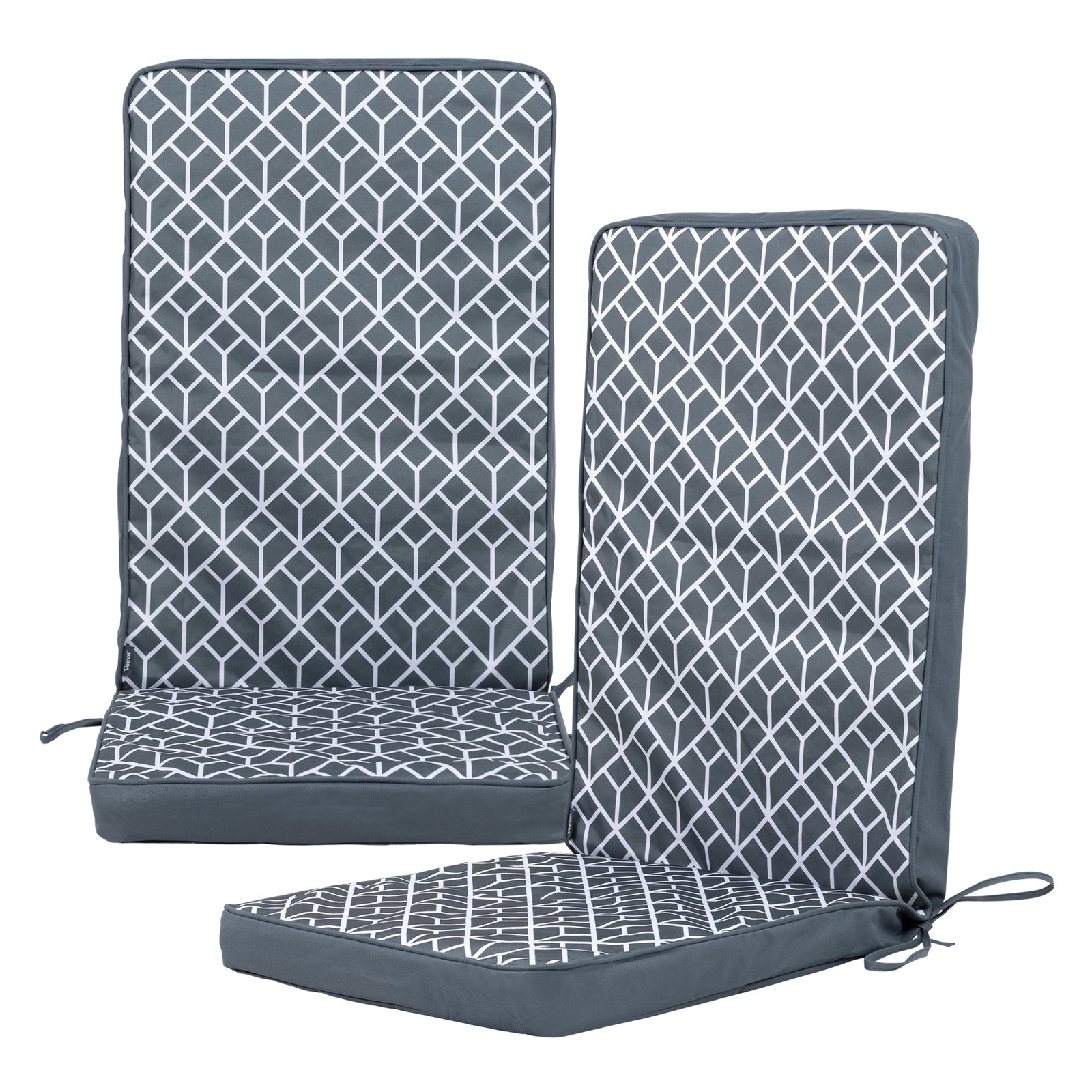 Outdoor High Back Seat Cushion Set Of 2 Deck Stripe