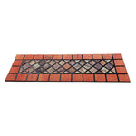 Elegant Tile Effect Narrow Step Doormat - Red Edge | Set of 2 | Red